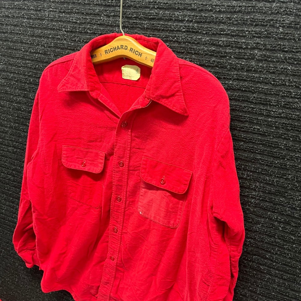 True Vintage 5Brother Full Cotton 50s Flannel Shirt Ghost Pocket Size 16